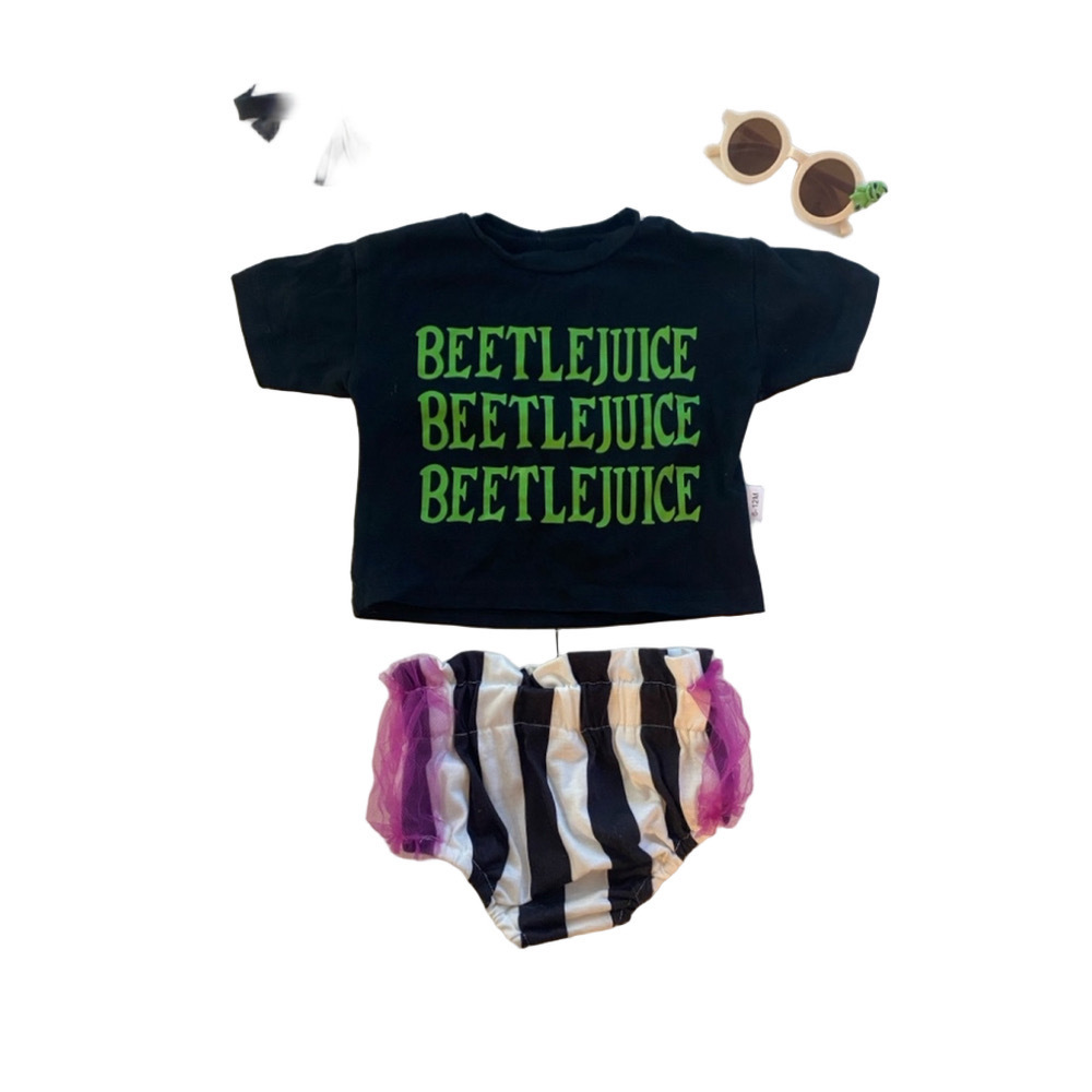 4 piece bettle juice baby Halloween Outfit 6-12M